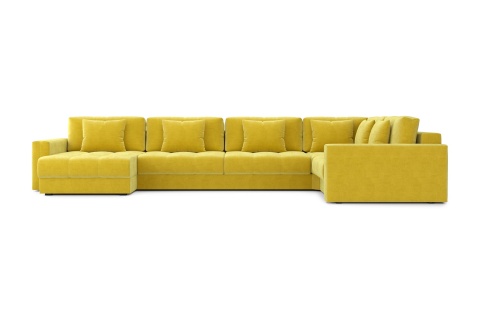 Диван п-образный тик-так Монарх горчичный