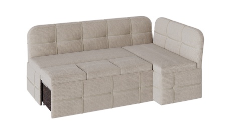 Скамья Угловая со Спальным Местом «Майами» (Дуб Сонома трюфель/Рогожка Бежевая)Д-1910+1220 мм x Г-500 мм x В-780 мм
