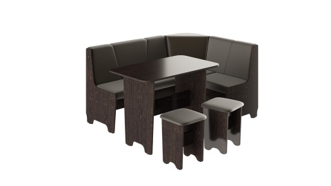 Кухонный уголок «Техас исп.1» Дуб Венге/Экокожа Коричневая