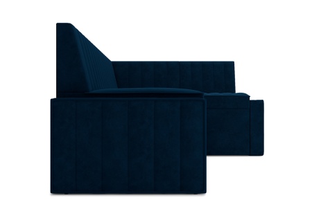 Кухонный угловой диван дельфин Вермут велюр темно-синий